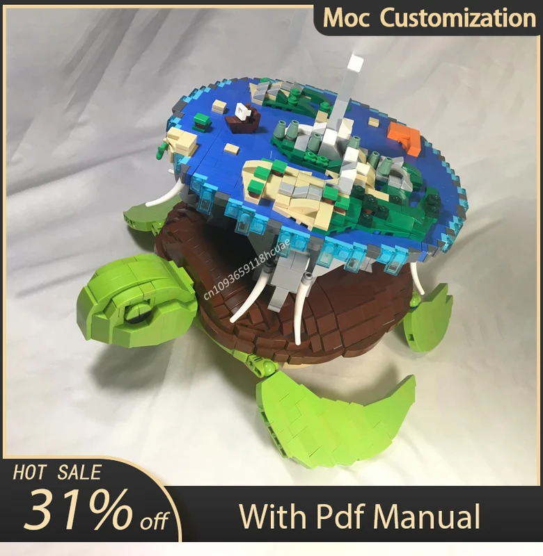 2893pcs MOC The Discworlds Series Turtle Elephant Model Building Blocks Assembly Creativity Bricks Toys Kids Christmas DIY Gifts