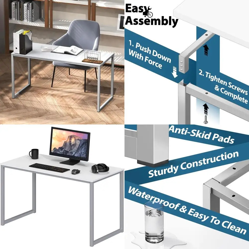 

40 White Home Office Desk - Modern Computer Workstation
