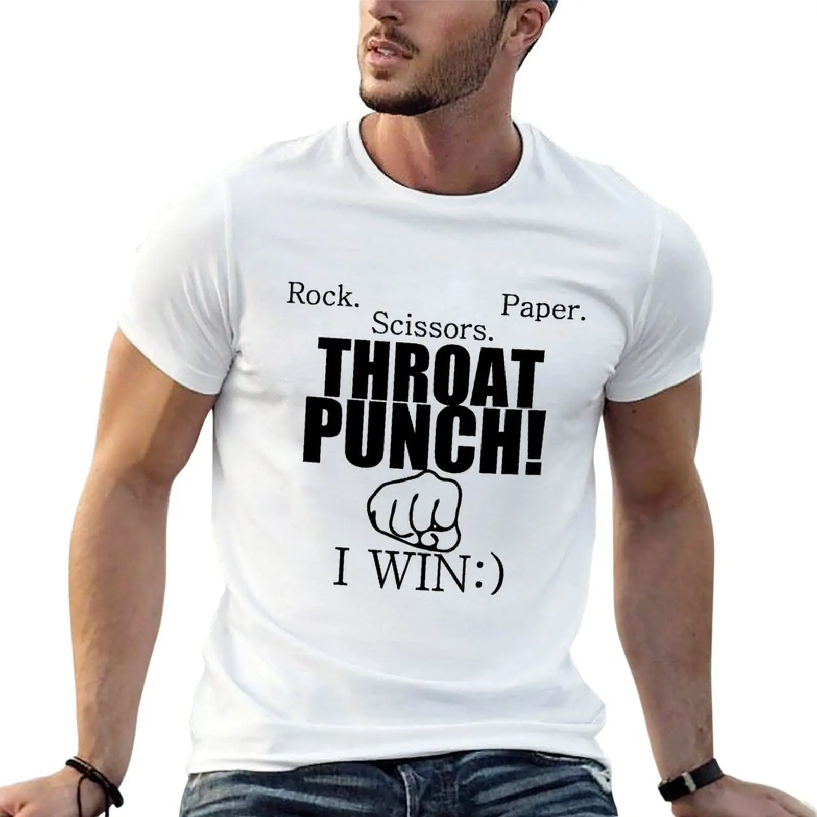 ROCK.PAPER.SCISSORS. THROAT PUNCH! I WIN :) T-Shirt blanks new edition mens designer clothes