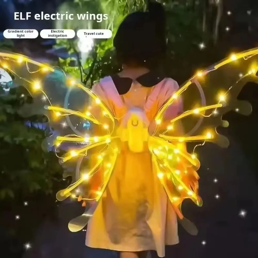 Schillernde elektrische Schmetterlingsflügel, leuchtende bunte Lichter, leuchtende, glänzende Requisiten, angenehm zu tragen, elektrisch betrieben