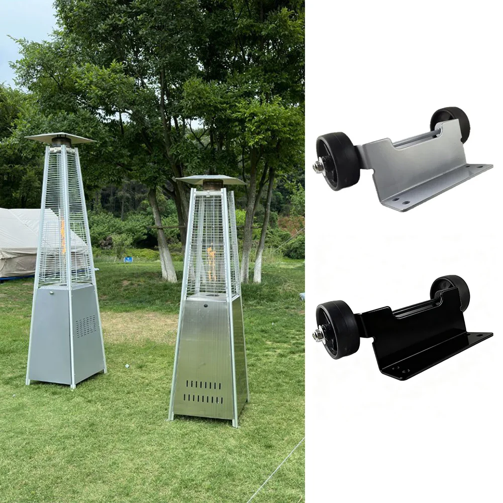1pc Outdoor Pyramid Patio Heater Wheel Kit  For Glass Tube Heaters Stainless Steel Solid Pulley Effort-saving Patio Heater Wheel