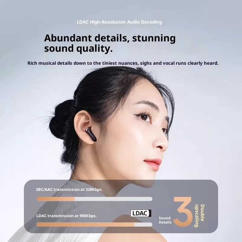 SoundPEATS Air5 Lite Bluetooth V5.4 Auriculares LDAC Auriculares inalámbricos de audio de alta resolución, controlador de 13 mm, resistente al agua IPX5, emparejamiento multipunto