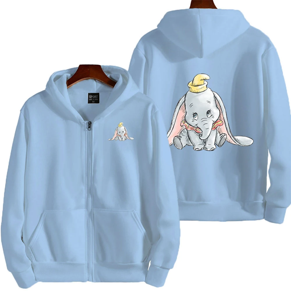 Dumbo cartoon anime moletom com capuz masculino com zíper primavera e outono roupas esportivas femininas nova moda casal jaqueta casaco
