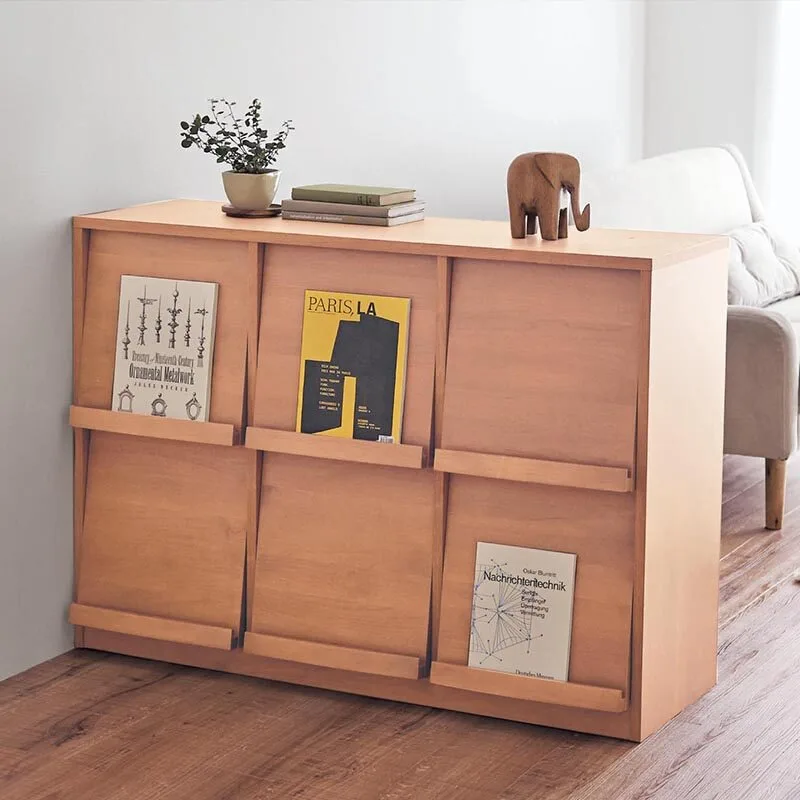 Solid wood Japanese-style bookcase storage cabinet bookshelf modern simple bookcase combination display cabinet cabinet storage