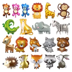 Cartoon Animals Foil Balloons Rabbit Deer Squirrel Fox Bear Ballon Baby Shower Kids Gift Toy Birthday Party Zoo Theme Decoration