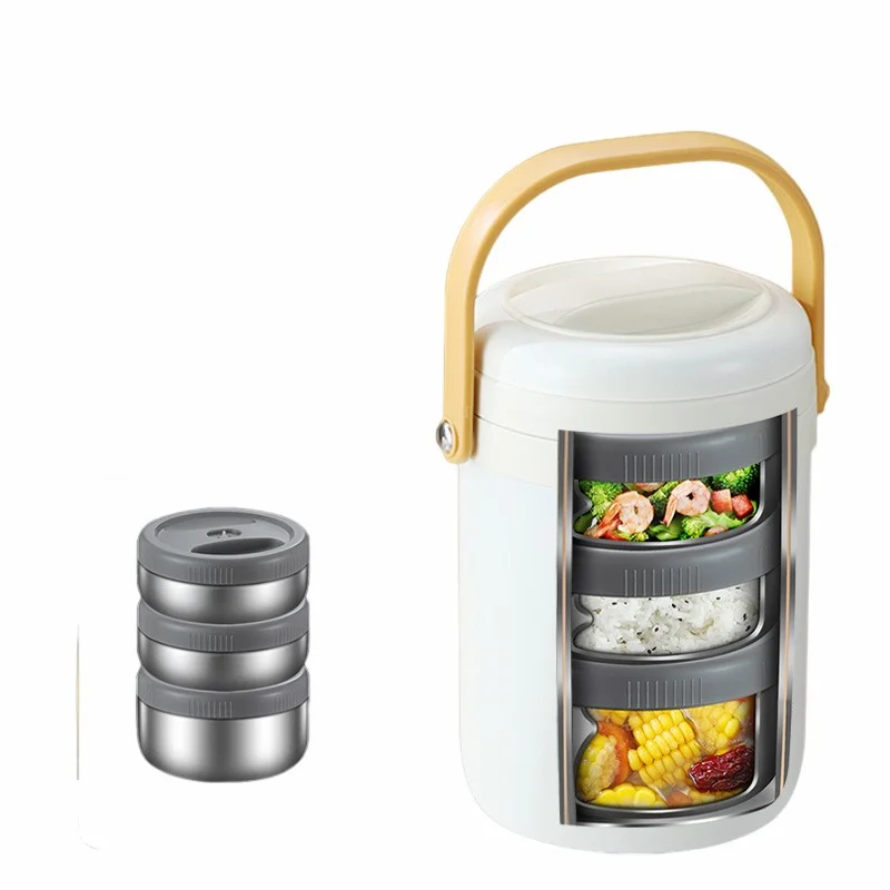 

304 Stainless Steel Insulated Lunch Box Student Office Worker Portable Bucket Multi-layer Large Capacity Division Lunch Box