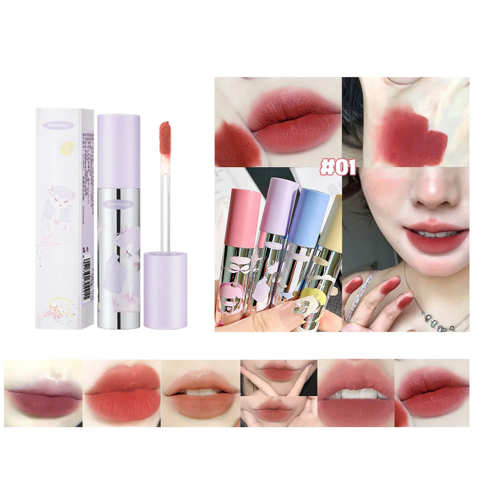 Moisturizing Matte Liquid Lipstick Moisturizing Velvet Lip Tint Lip Stain Hydrate & Volumize All-Day Wear