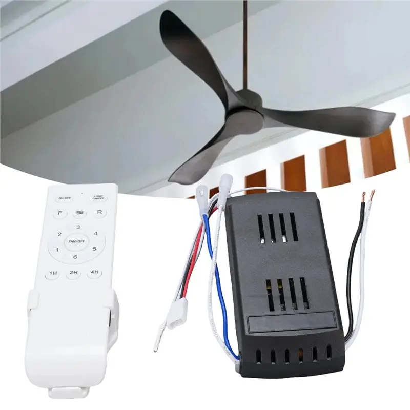 

Универсальный комплект дистанционного управления для потолочного вентилятора с приемником (1 комплект), 6-скоростной таймер с функцией управления на большом расстоянии для замены управления потолочным вентилятором.