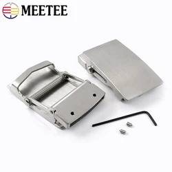 Meetee 1pc 36mm/39mm Stainless Steel Roller Toothless Men Belt Buckle Automatic Buckles Head DIY Casual Fashion Belts Accessory