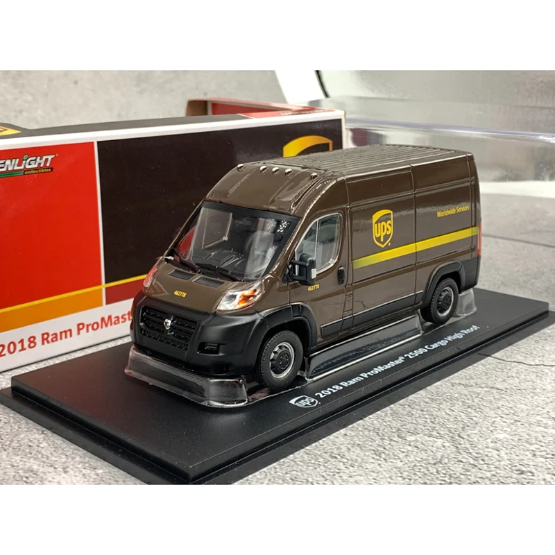 Greenlight moulé sous pression 1:43 échelle 2018 Ram ProMaster 2500 Cargo toit haut Van alliage modèle de voiture Collection décoration garçon cadeau affichage