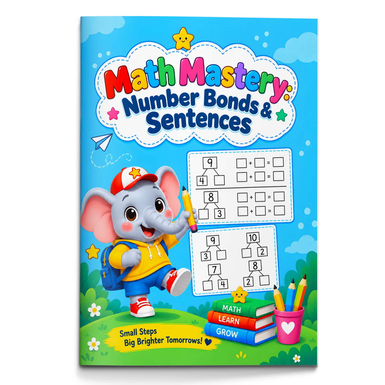 Math Mastery Number Bonds & Sentences Workbook for Kids, Addition and Subtraction Practice with Part-Whole Models, Number