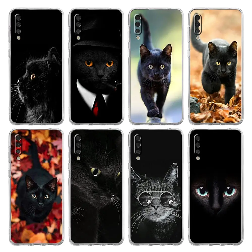 Black Cat Staring Eye For Samsung Galaxy A14 Case A50 A70 A30 A40 A20E A10S A20S A02S A04S A12 A22 A32 A34 A42 A52 5G A54 Cover