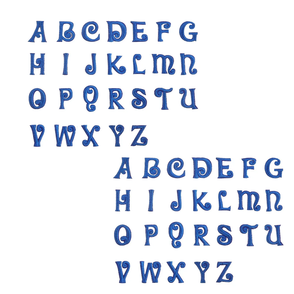 

52 Pcs Patch Alphabet Applique Blue Embroidered Applique Iron Embroidery Patches Patches Sticker On Sew DIY Gift