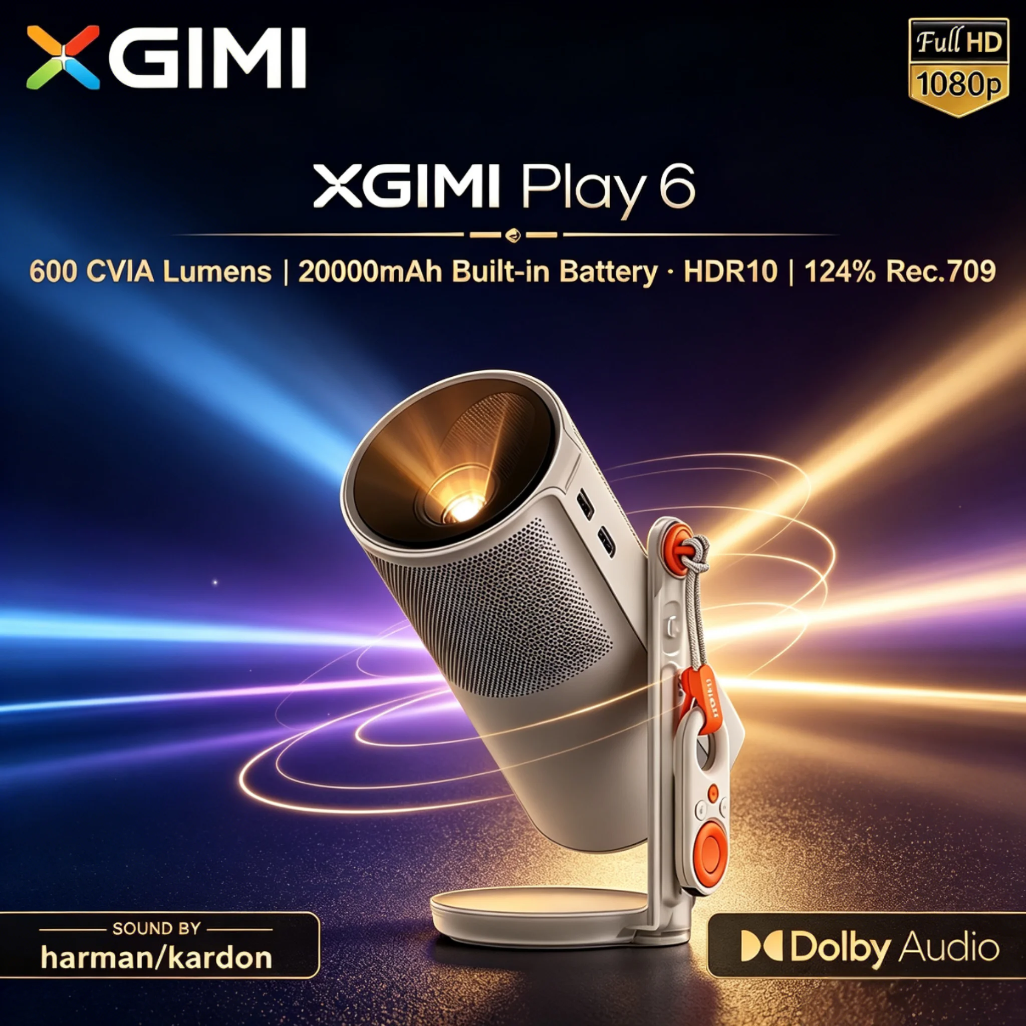 Home Cinema Xgimi - XGIMI Play 6 DLP-Projektor 1080P 20000mAh