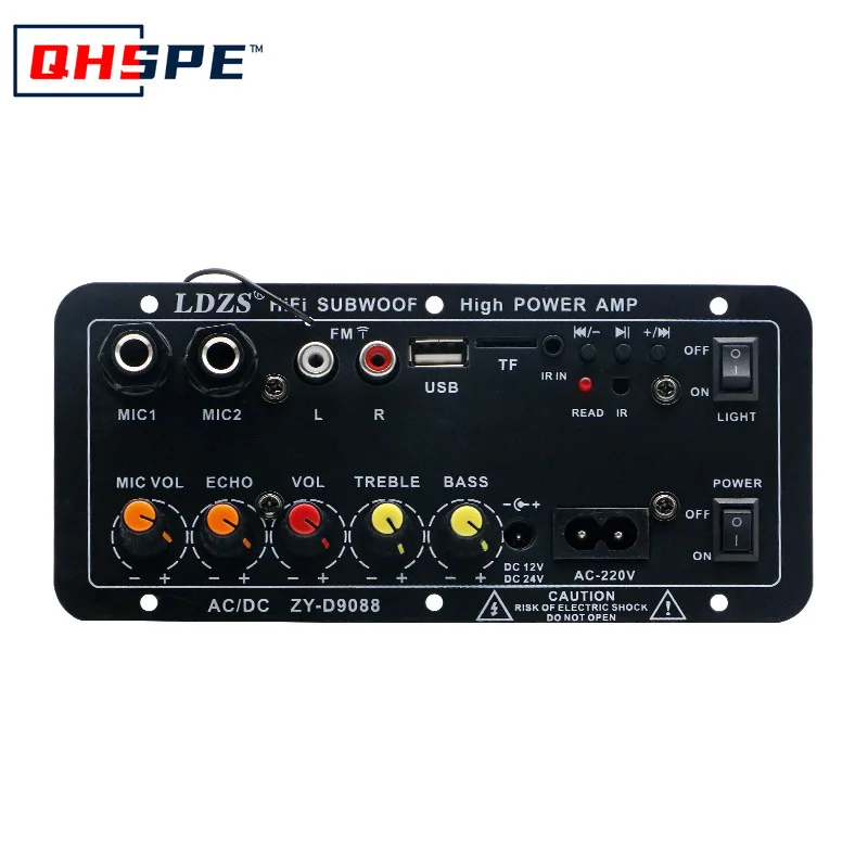 Portable Bluetooth Square Dance Dual-Microphone Karaoke Subwoofer Power Amplifier Board with Adjustable Reverb for Car Mount