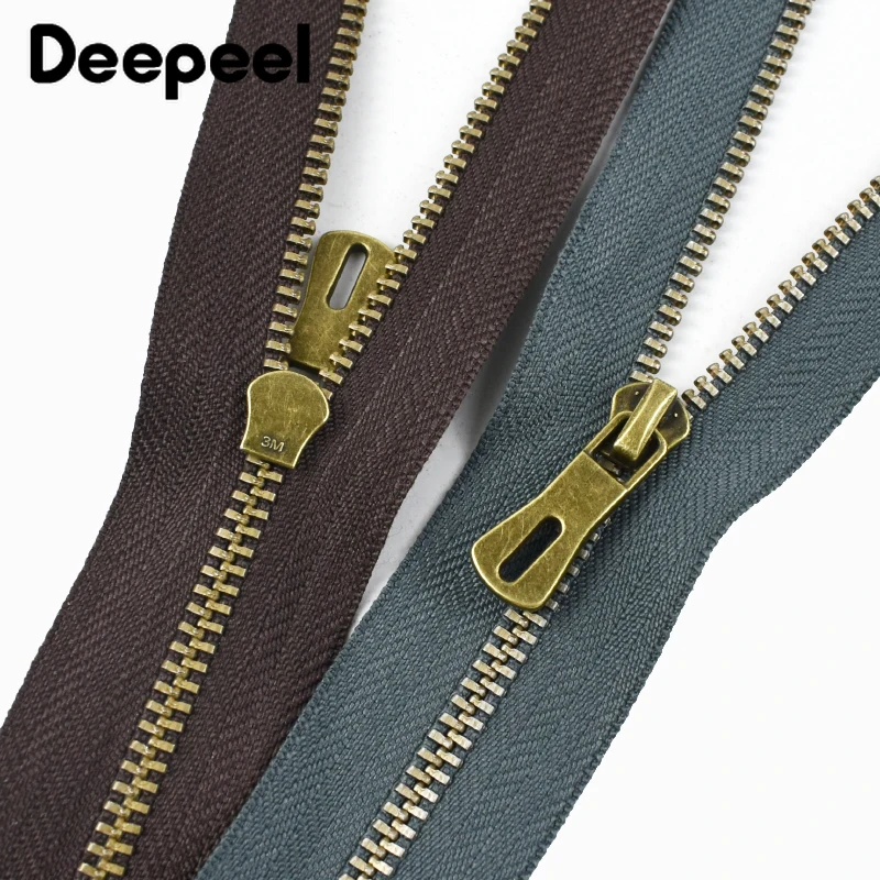 

5/10Pcs 3# Bronze Metal Zippers 15-30cm Close-End Zip Pants Clothes Closure Bag Pocket Decor Zips Repair Kits Sewing Accessories