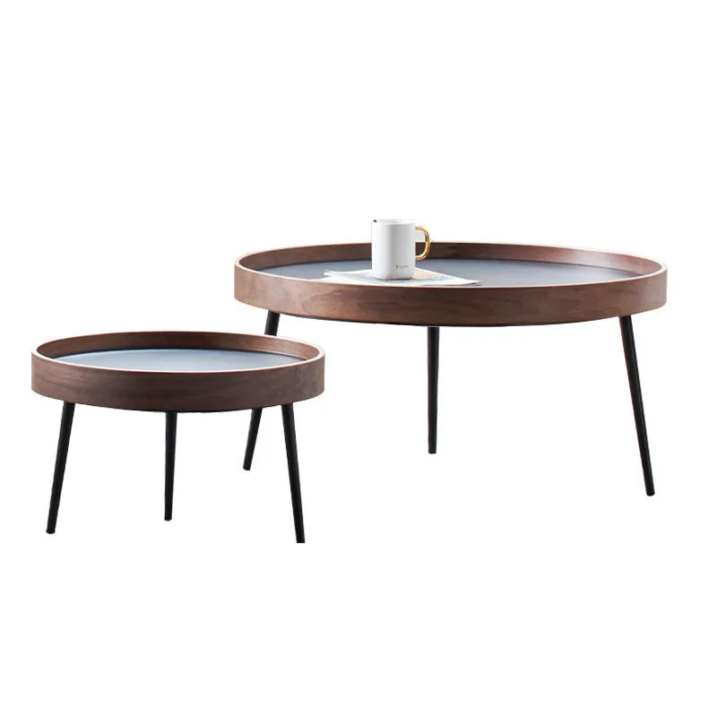 

Coffee table living room household Italian light luxury simple modern small apartment small round table wind sofa side balcony