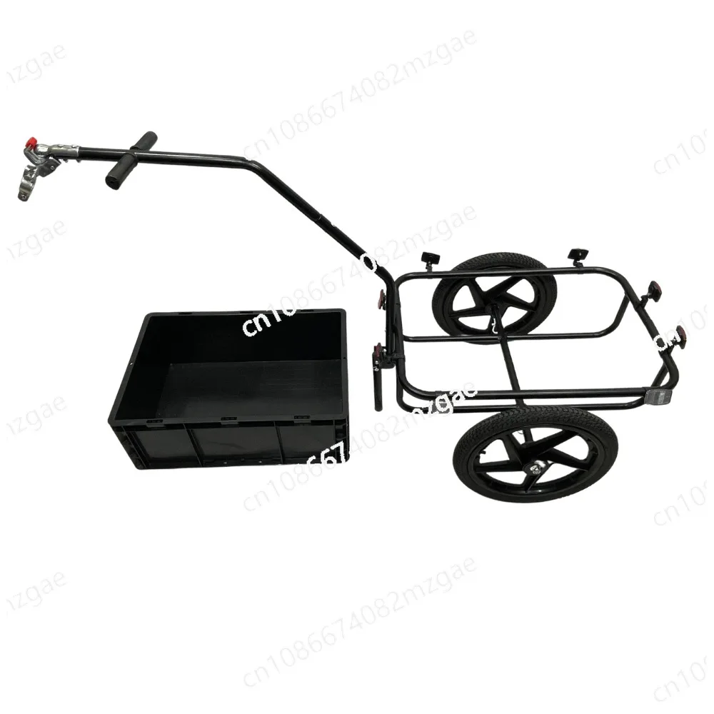 

Towable Bike Cargo Trailer with Wheels Universal Portable Bicycle Wagon Cart Transportation for Trips Shopping Garden Camping