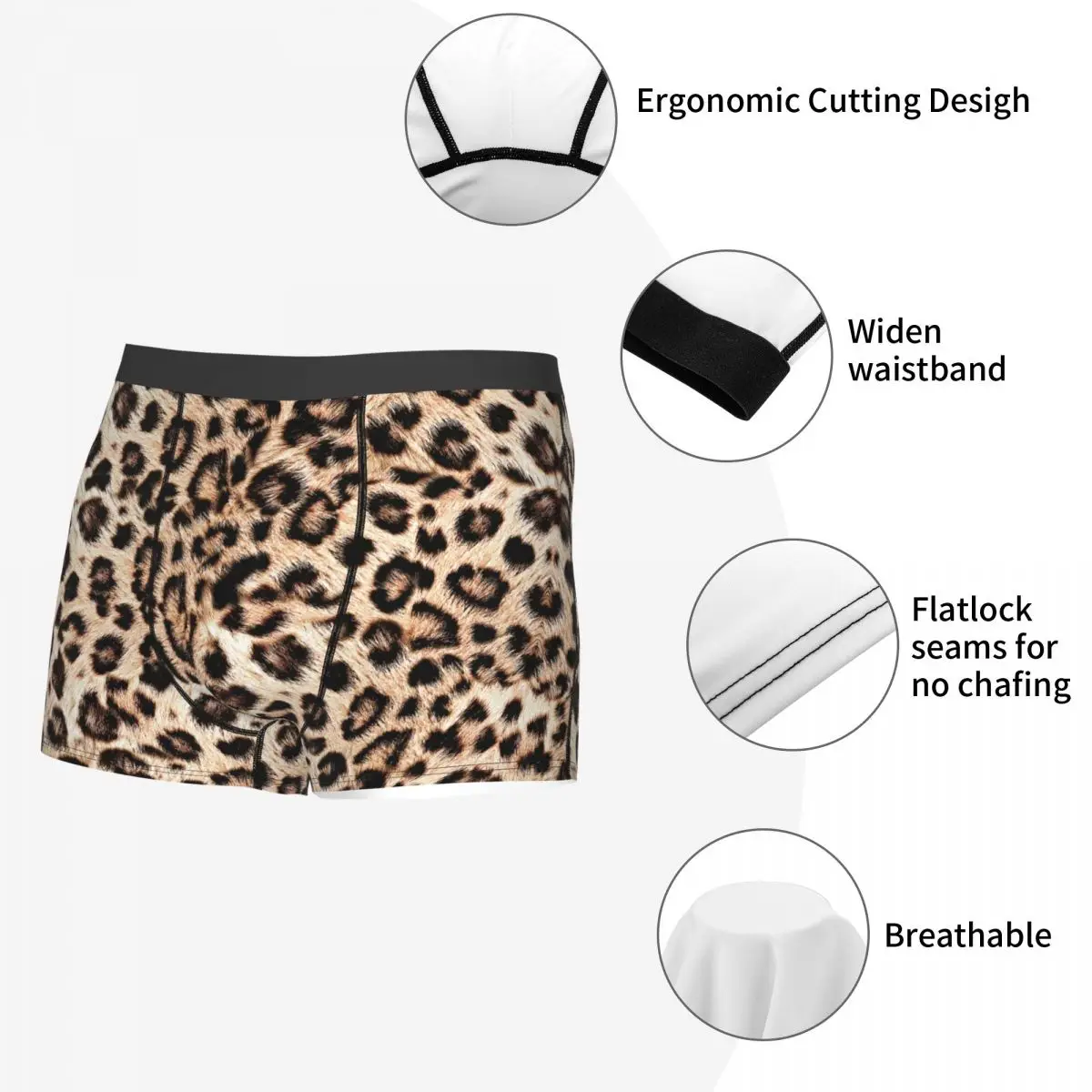 Custom Sexy Leopard Pattern Boxer Shorts For Men 3D Printed Male Animal Skin Underwear Panties Briefs Stretch Underpants