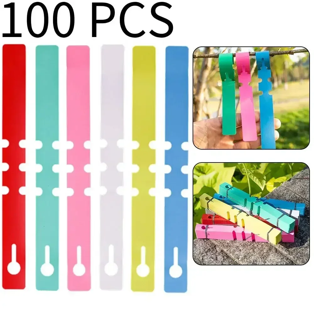 Hot Sell 100pcs Waterproof Plant Markers Plastic Plant Hanging Tags Gardening Plant Marker Label Garden Pots Planters Supply