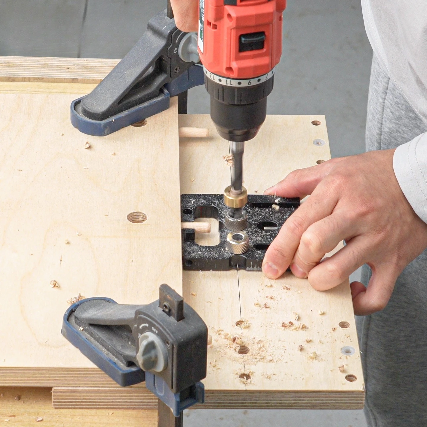 Nieuwe multifunctionele positioneringsarmatuurset voor houtbewerking 3-in-1 meubelverbindingsgereedschap Verstelbare boorgeleider Puncher Locator