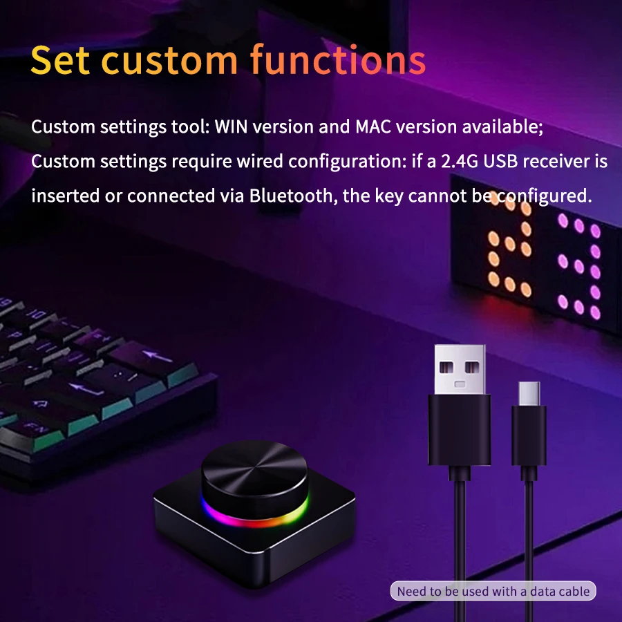 3-IN-1 volumeregelaar Multifunctionele knop Draadloos Bluetooth Mini-toetsenbord PC Computerluidspreker Audio-volumeregelaar