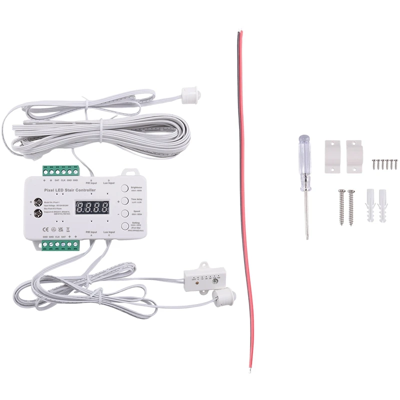 Sensore di movimento LED Stair Pixel Lights Controller RGB LED Controller con sensore di luce diurna Controller di illuminazione per scale durevole