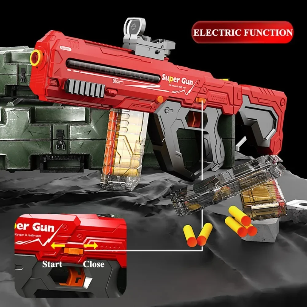 Nueva llegada, metralleta eléctrica/Manual EVA de bala suave para niños, juego de disparos al aire libre para regalos de cumpleaños