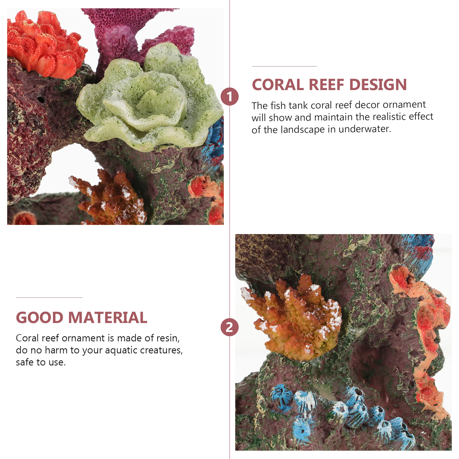 

Stylish Artificial Coral Reef Decoration Safe Non-Toxic Resin Aquarium Plant for Small Fish Tanks Decorative Landscape