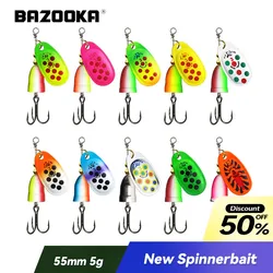Bazooka-señuelo de pesca Spinnerbait, cuchara de hundimiento, Spinner de Metal 5g, gancho triple de trucha isca, alimentador Wobbler para Lucio, Biat de invierno