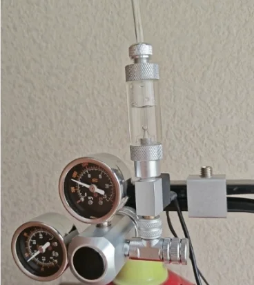Aquarium CO2 Regulator Controller W21.8 G5 / 8 220V Magnetic Solenoid Valve Check Valve Aquarium Bubble Counter