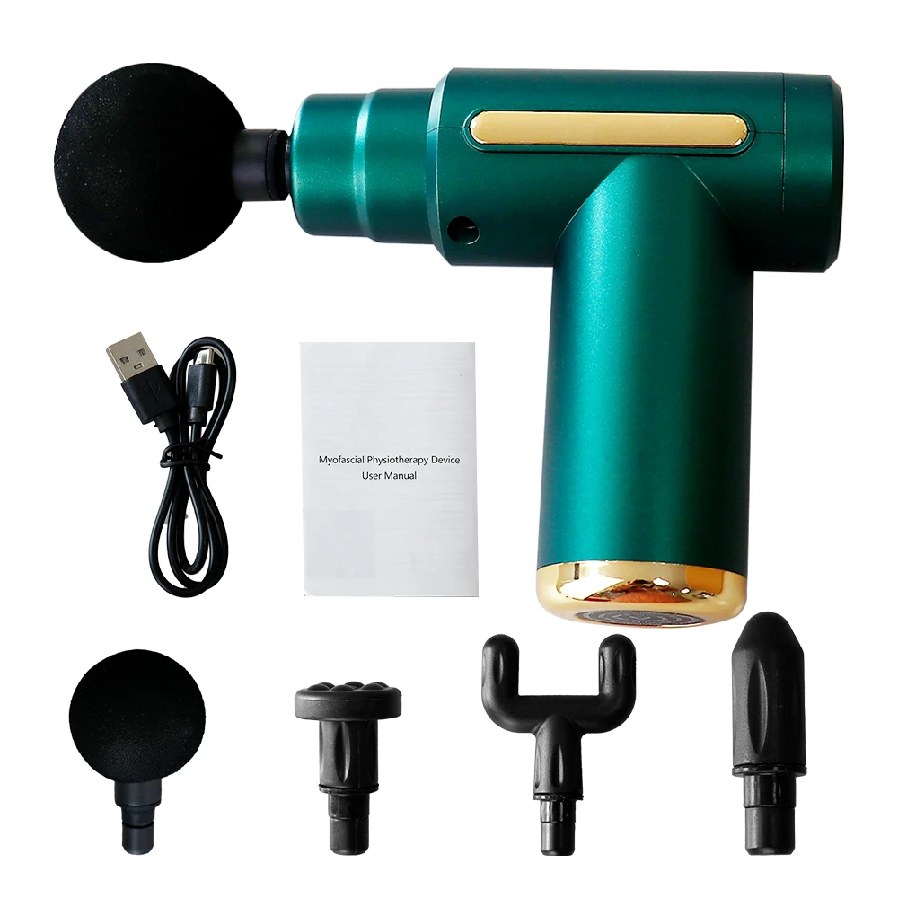

6 Speeds 4 Massage heads Fascia Gun Muscle Massage Gun Deep Tissue Percussion Massager Handheld Body Back Muscle Massager Gun