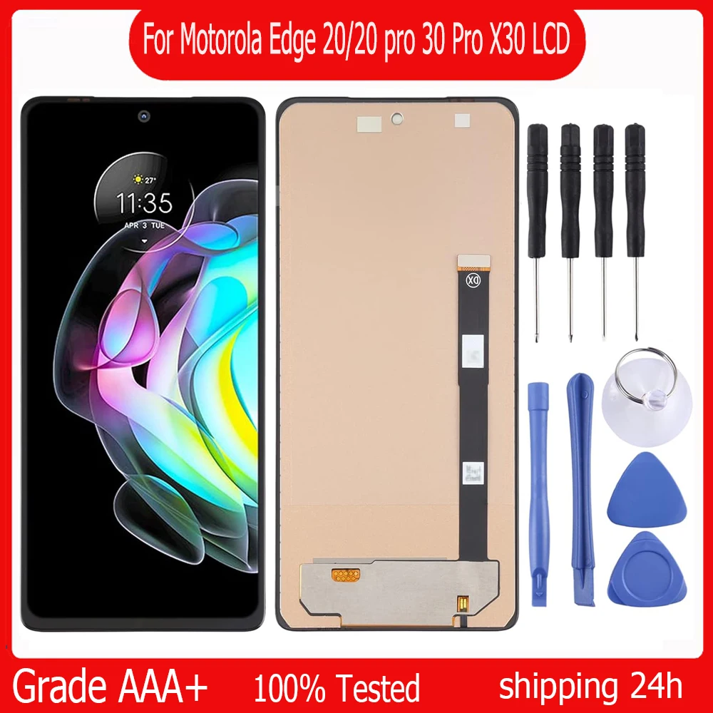 Test For Motorola Edge 20/20 pro LCD Touch Screen Sensor Digiziter Assembly Replace For Motorola Edge X30/30 Pro Display