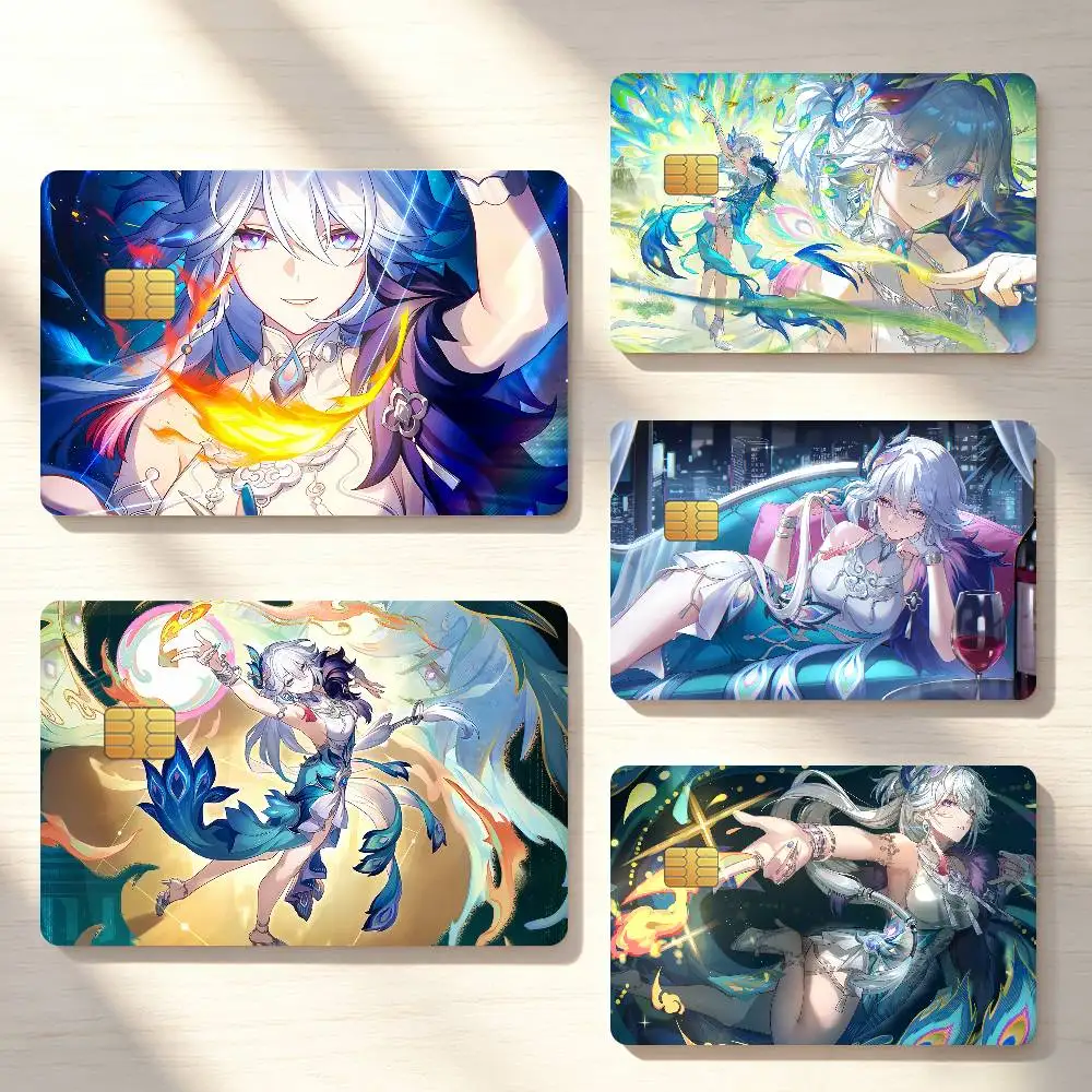 Honkai Star Rail Yao Guang Credit Card Skin Stickers For Bank Bus Metro Cards Waterproof Anti-Scratch Gift 4PCS