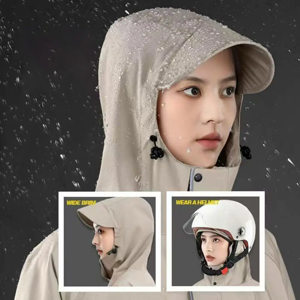 Hooded Rain Jacket Cycling Hooded Raincoat Waterproof Long Jacket Ultralight Portable Outdoor Travel Poncho Reusable for Men