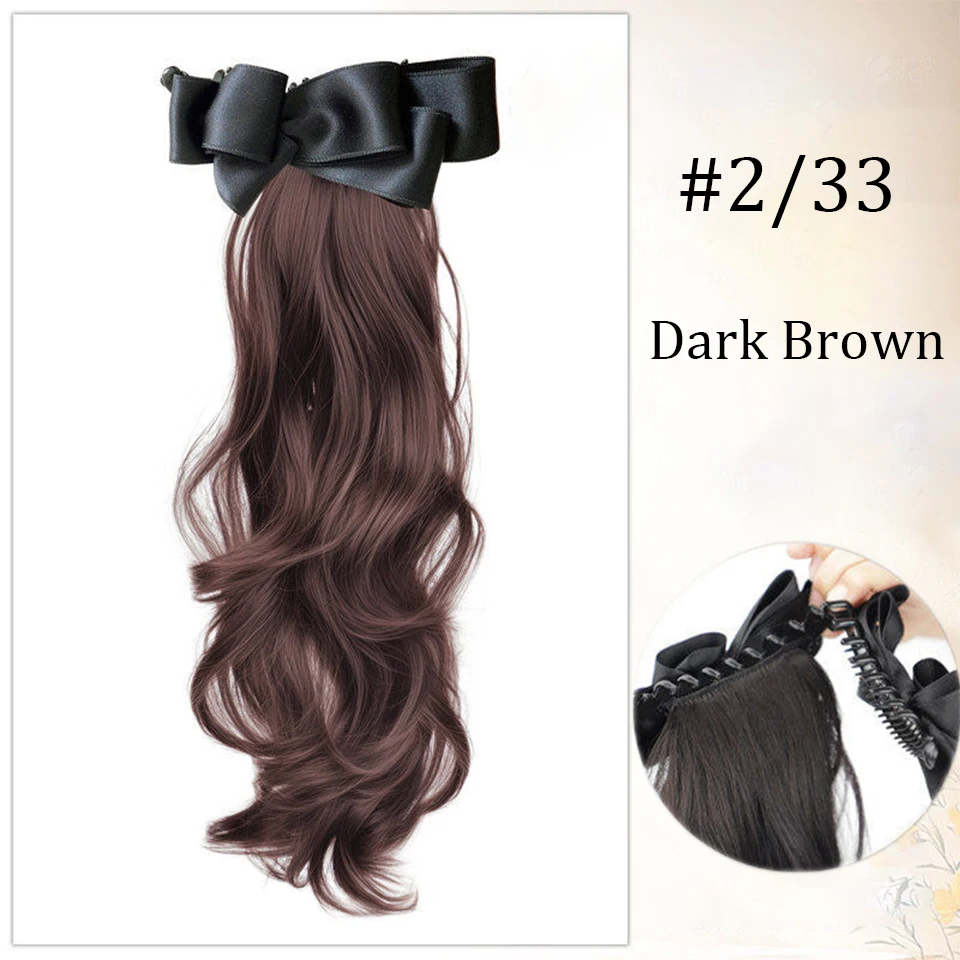 Elegante Synthetische Seiden-Haarschleife mit Bananenklammer, Pferdeschwanz-Perücke mit Clip, Langer Welliger Mehrstufiger Pferdeschwanz für Frauen, Täglicher Gebrauch und Partys – Detail 8