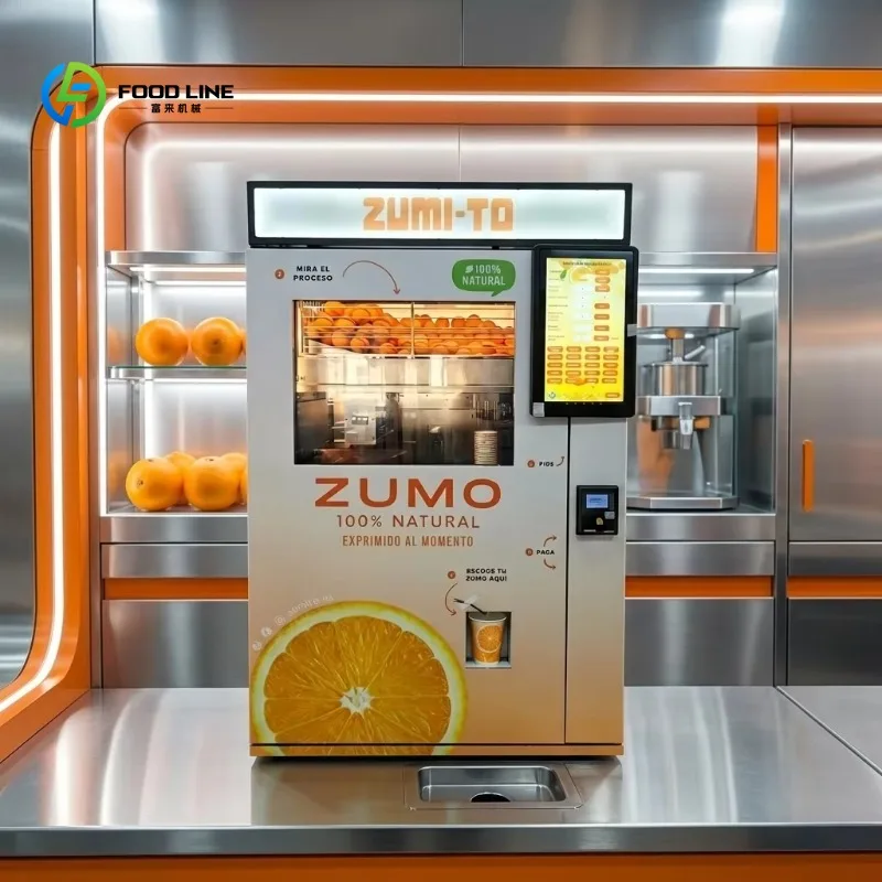 Street Use Fresh Orange Juice Vending Machine Support QR Payment Commercial Self Service Juicer Equipment