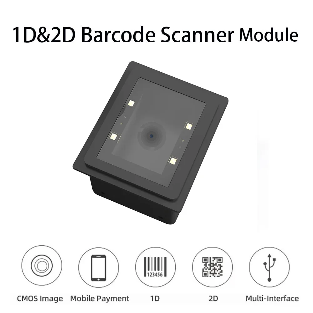 High-Speed USB Embedded Barcode Scanner 1D/2D QR Code Reader PDF417 Module Self-Induction Fixed Mounted for Efficient Data Captu