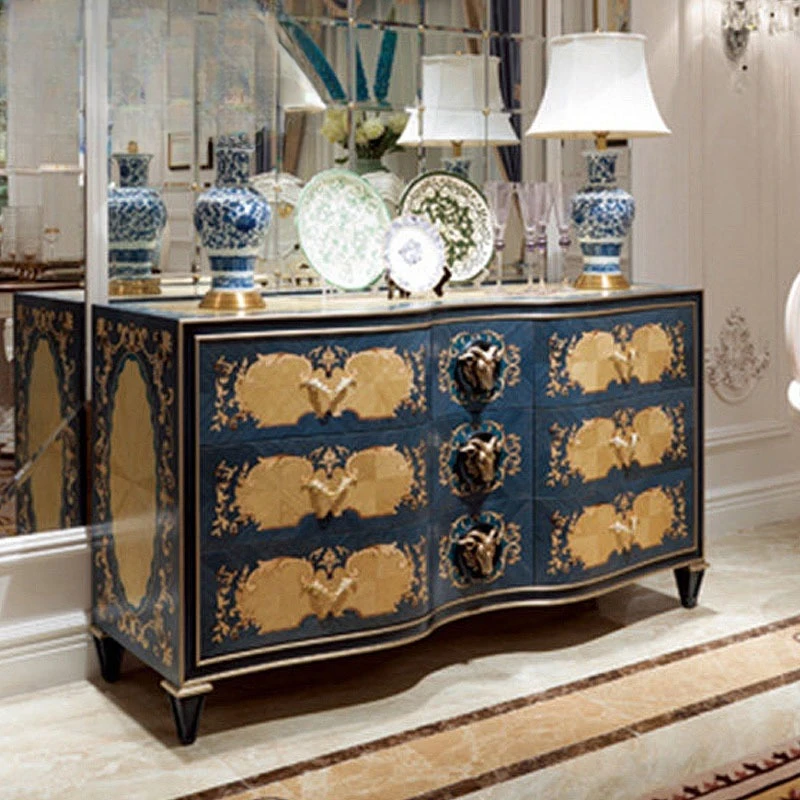 

Italian luxury dining side cabinet European kitchen cabinet Locker with door Solid wood dining side cabinet Storage side