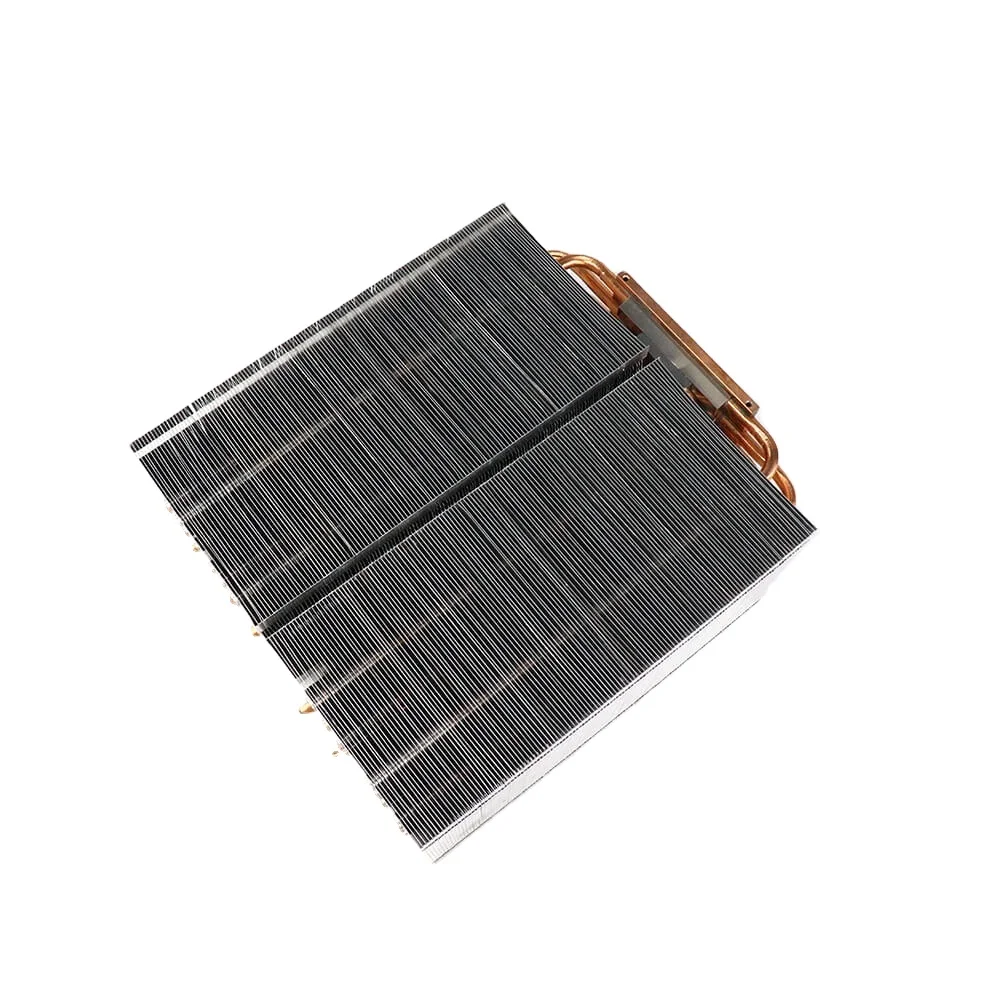 Custom 1500w Air Condition Skiving Fin Cooling Plate with Copper Heat Pipes Welding Heat Sink