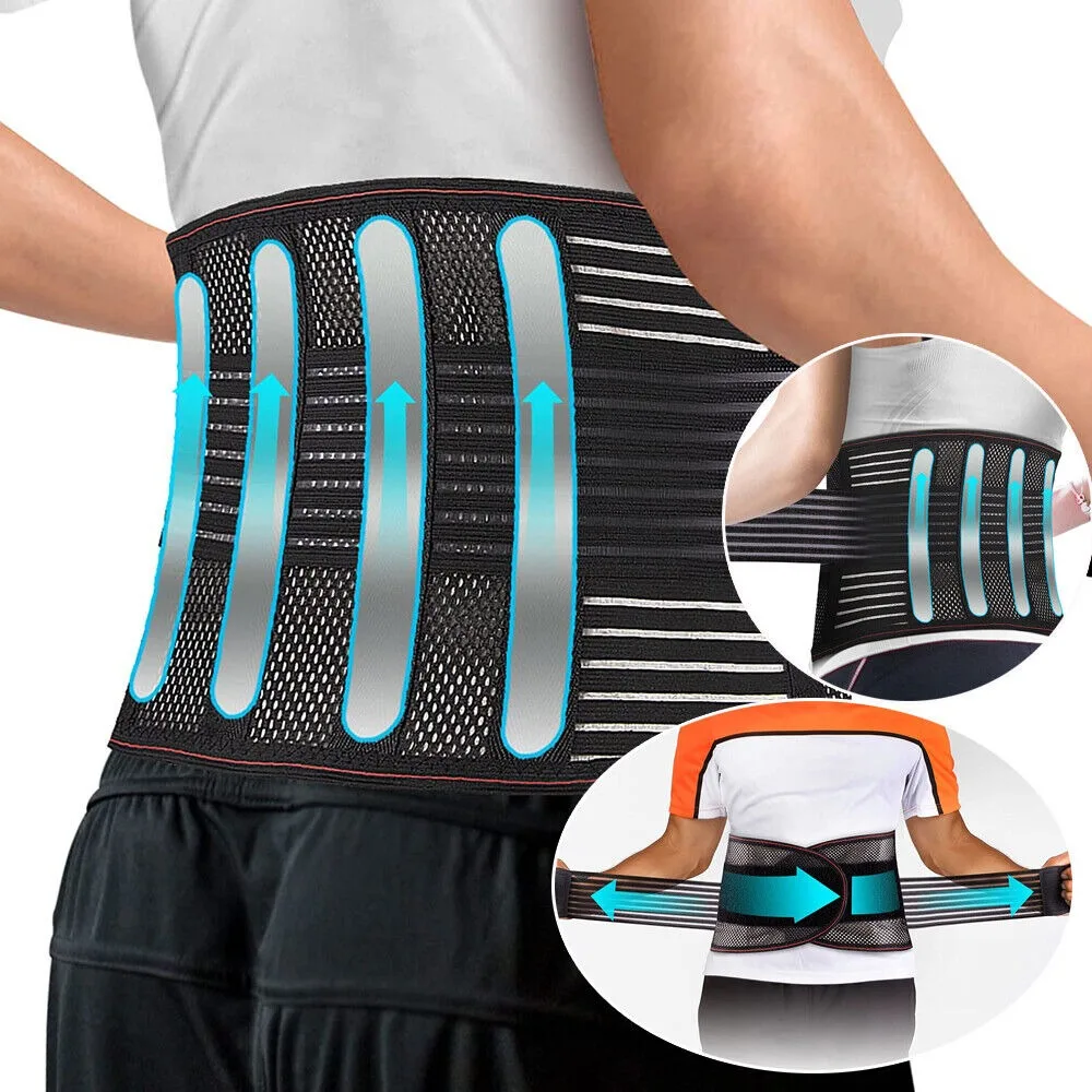 Breathable lumbar Back Support Belt Spine Relief Waist Trainer Waist Belt Brace Anti-skid Sciatica Waistband For Lower Back