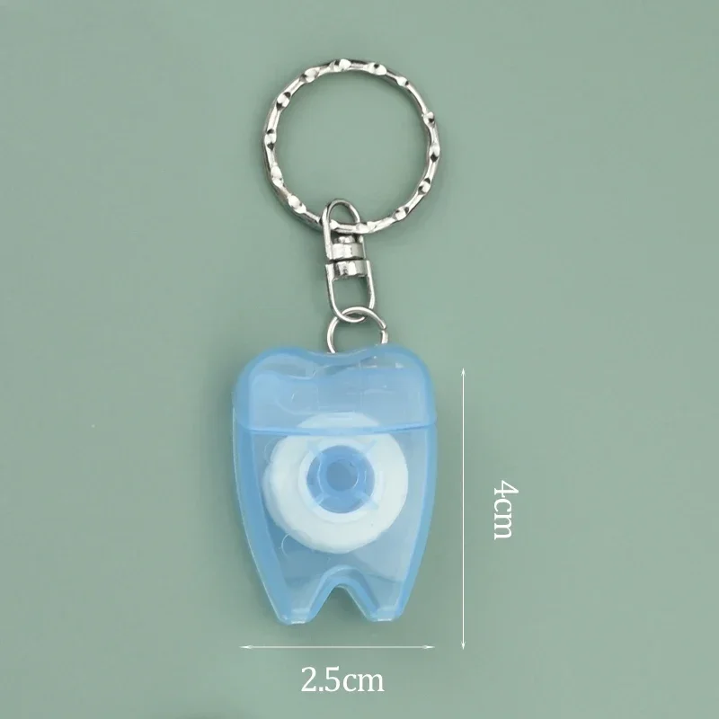 

5Pcs Dental Floss Portable Tooth-Shaped Key Chain Type Flat-Line Oral Hygiene Teeth Cleaning Wax Mint Flavored Color Random