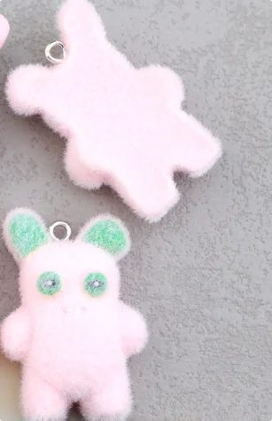 10pcs Cartoon Fluffy Resin 3D Charms for DIY