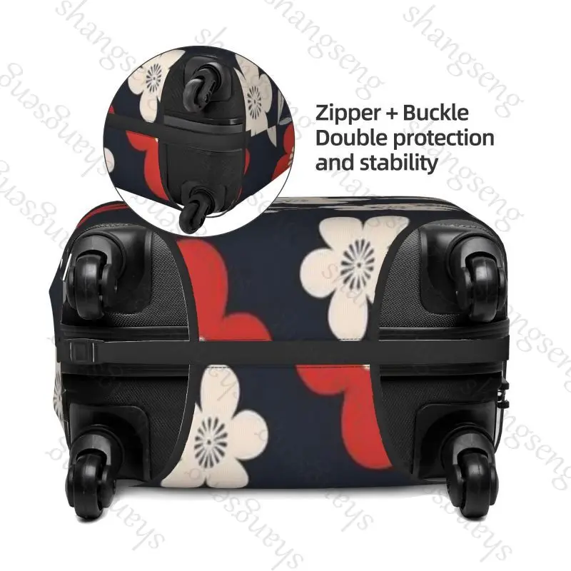 Cherry blossoms Travel suitcase protective case, suitcase cover, elastic protection, washable Luggage cover, 18-32 in