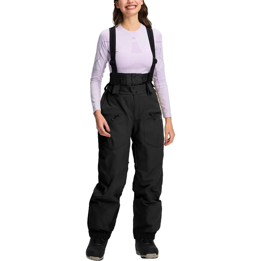 Pioneer Camp Women's Baggy Snow Bibs Ski Pants Snowboard Waterproof Loose Insulatedl with Suspenders Warm Winter
