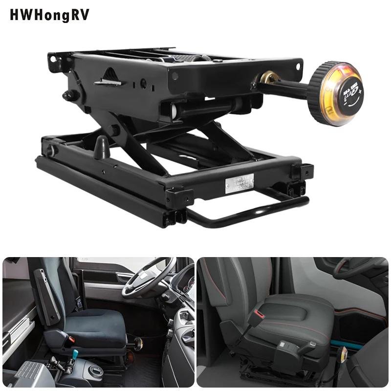 Agricultural Vehicle Seat Damping Base with Front Shock-Adjustment Handle, Heavy-Duty Suspension for Trucks and Farm Machinery