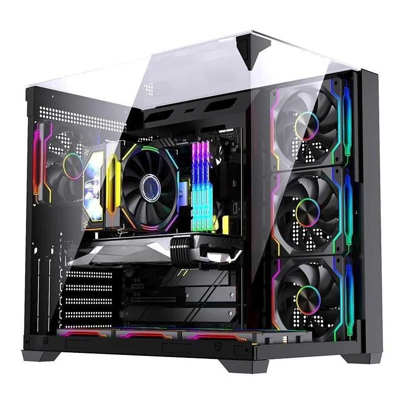 Tower with Fan USB3.0 ATX M-ATX Mini ITX Gaming Cabinet Plastic CPU Stocked Computer Case Without Fan White PC Case Chassis Full