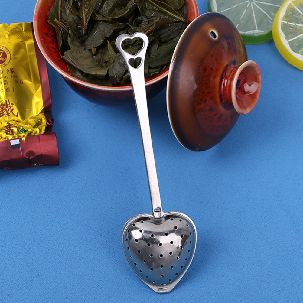 10 Pcs Spoon Design Heart Shaped Tea Infuser Decorate Tool Strainer Spices Fine Holes