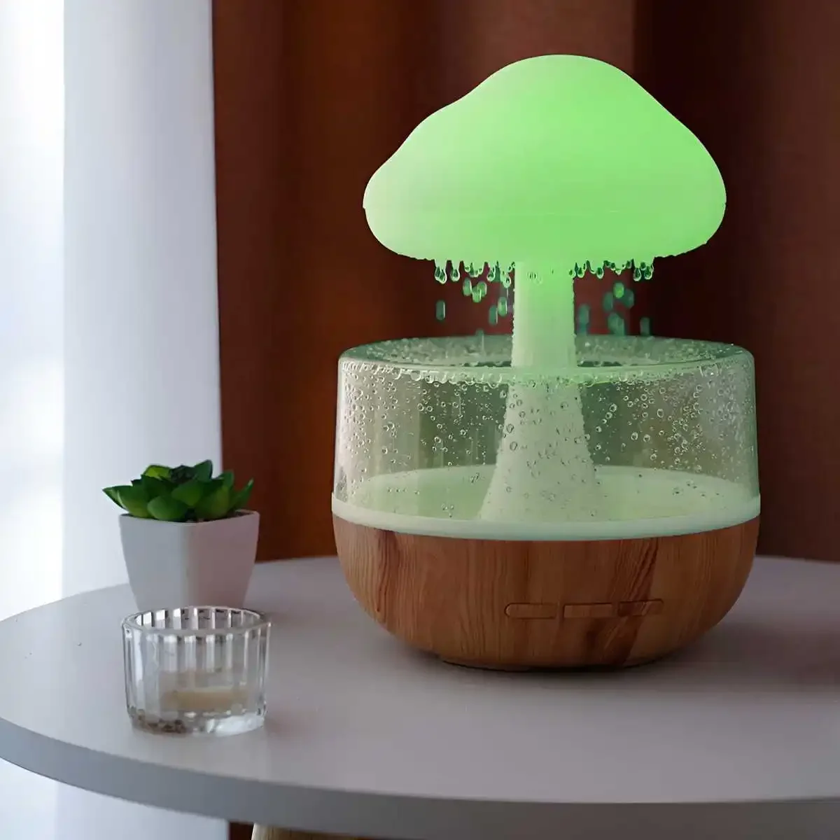2026 New Upgrade Rain Cloud Humidifier Rain Colorful Mushroom Cloud Raindrop Atmosphere Lamp Night Light Essential Oil Small Aro