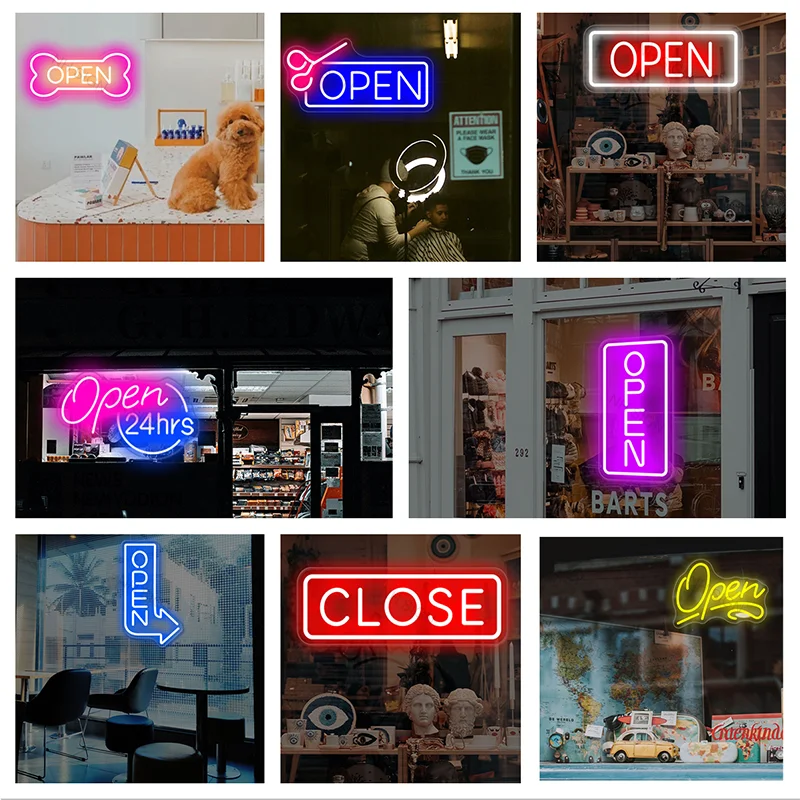 

OPEN Neon LED Signs,Busines Store Open Neon Sign,Light Advertising Light Shopping Neon Business Coffee Store Billboard For Bars